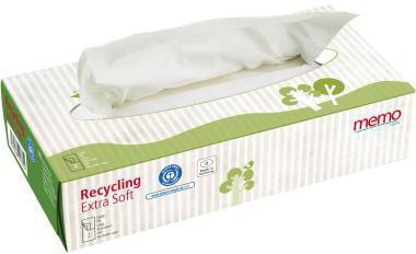 Memo Paris Kosmetiktücher extra weich aus recyceltem Papier in Box - 100 Stück - Memo