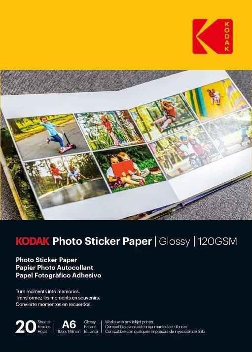 Produktbild Kodak Photo Sticker Paper Gloss 120gsm A6x20 (3510652) (120 g/m², 20 x)