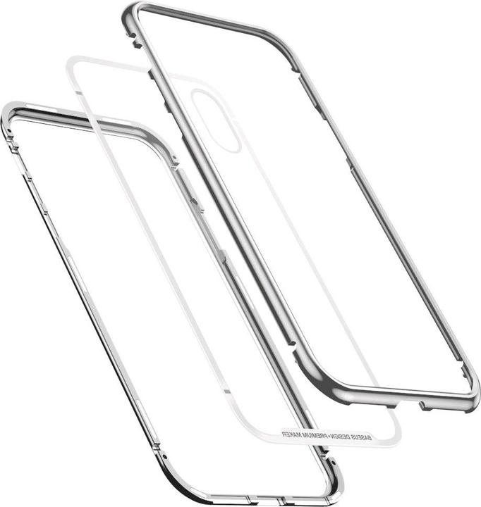 Image du produit Baseus iPhone X Étui de protection magnétique en aluminium Dos en verreArgent (Apple iPhone X)