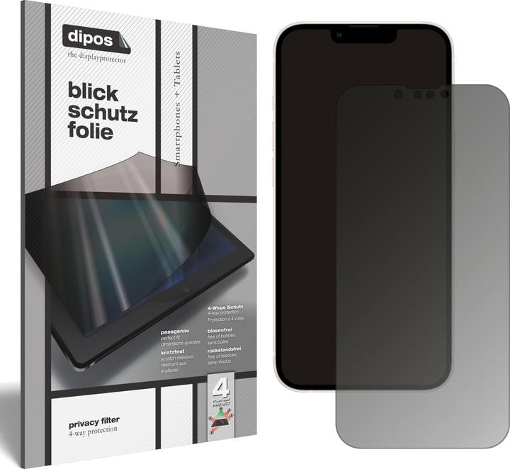 Dipos Blickschutzfolie 4-Way Privacy (1 Stück, Apple iPhone 13 Pro)