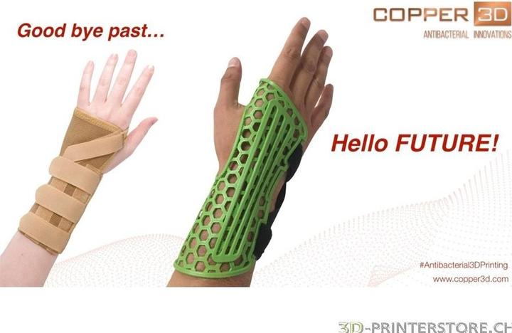 Actual product image Copper 3D COPPER3D Filament PLA PLACTIVE AN1 antibacterial green 0.75kg 2.85mm (PLA, 2.85 mm, 750 g, Green)