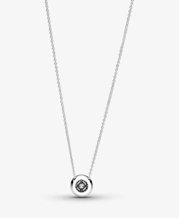 Actual product image Pandora Sparkling Double Halo Necklace (Sterling silver 925, 45 cm)