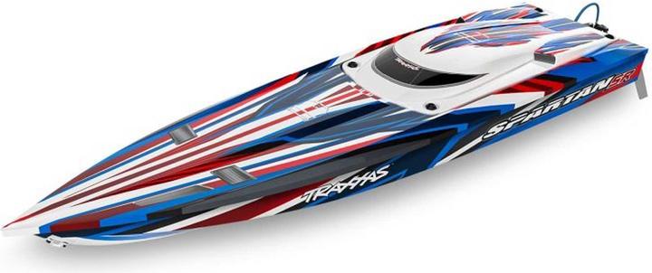 Actual product image Traxxas BOAT SPARTAN SR 1037mm 1:10 EP RTR RED TQi 2.4GHz WITHOUT charger and WITHOUT battery