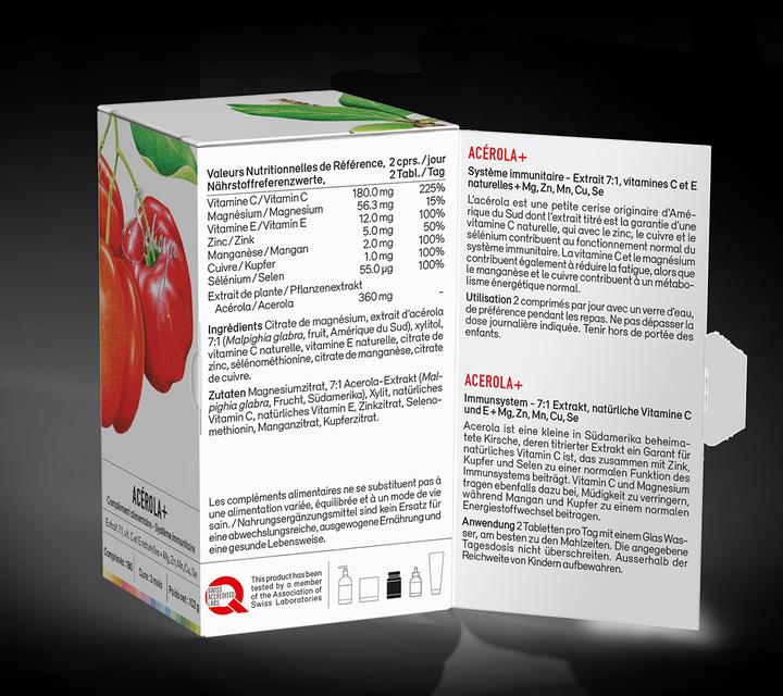 Produktbild Sekoya Acerola + | Natürliches Vitamin C (180 Stück, Tabletten)