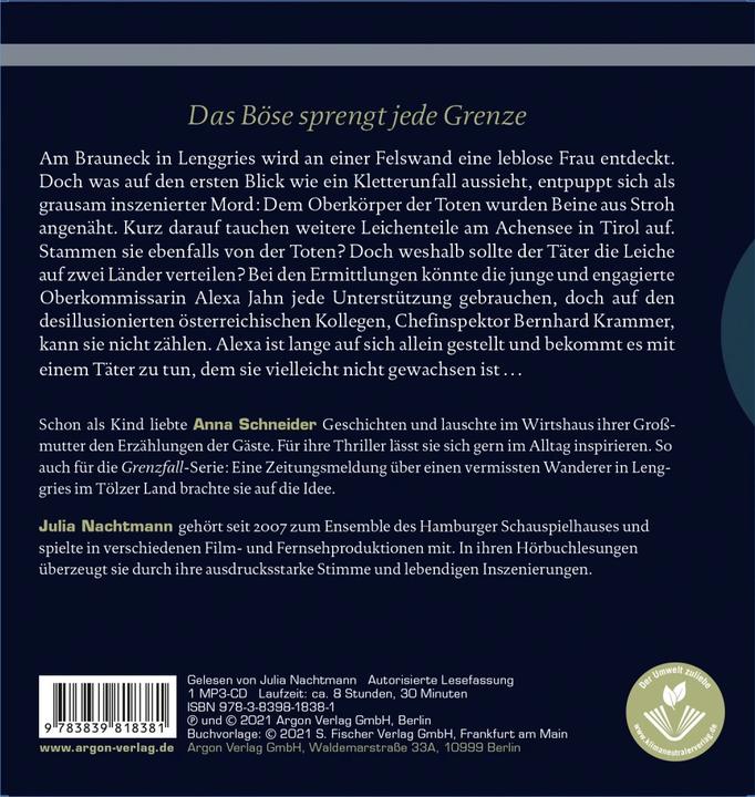 Produktbild Grenzfall – Der Tod in ihren Augen (Anna Schneider, Julia Nachtmann, Deutsch)