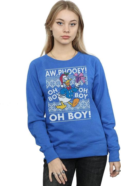 Actual product image Disney Womens/Ladies Donald Duck Christmas Fair Isle Sweatshirt (XL)