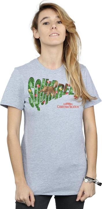 Actual product image National Lampoon´s Vacation Womens/Ladies Squirrel Tree Cotton Boyfriend T-Shirt (L)