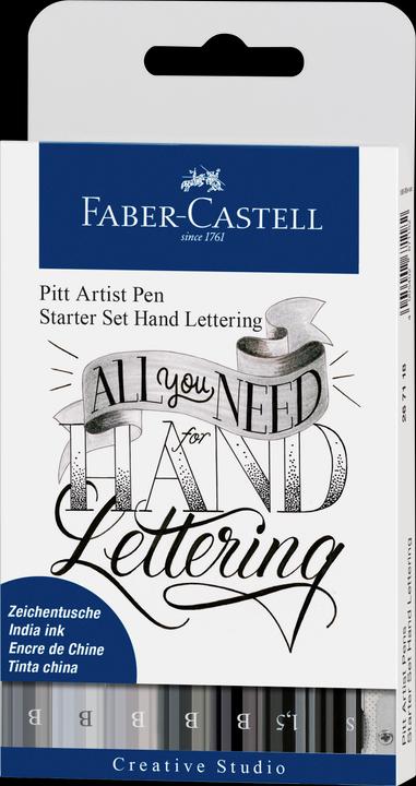 Image du produit Faber-Castell Pitt Artist Stylo Artiste Handlettering (Gris, Noir, 9 x)