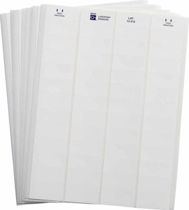 Image du produit Brady LAT-13-410-2.5, polyoléfine, blanc, 47.63 x 21.16 mm, auto-déchirure, US letter, 4 pistes (2
