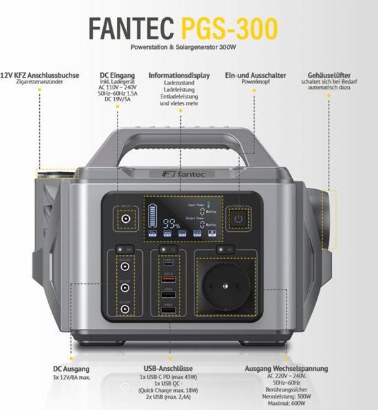 Produktbild Fantec PGS-300 (296 Wh, 3.70 kg)