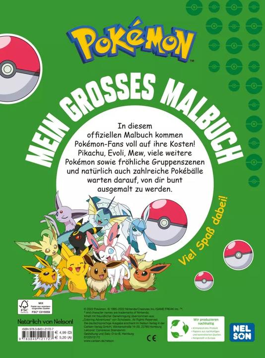Produktbild Pokémon: Mein grosses Malbuch