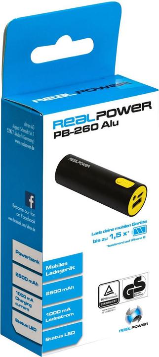 Actual product image RealPower PB-260 (2600 mAh, 9.62 Wh)