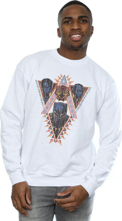 Actual product image Mens Black Panther Tribal Heads Cotton Sweatshirt (L)