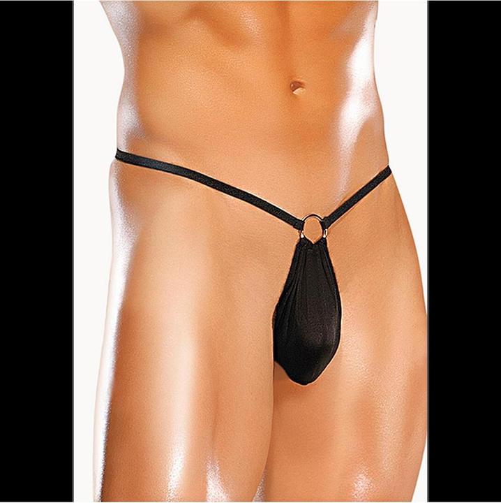 Image du produit Male Power G-String avec anneau frontal - Black (Taille unique)