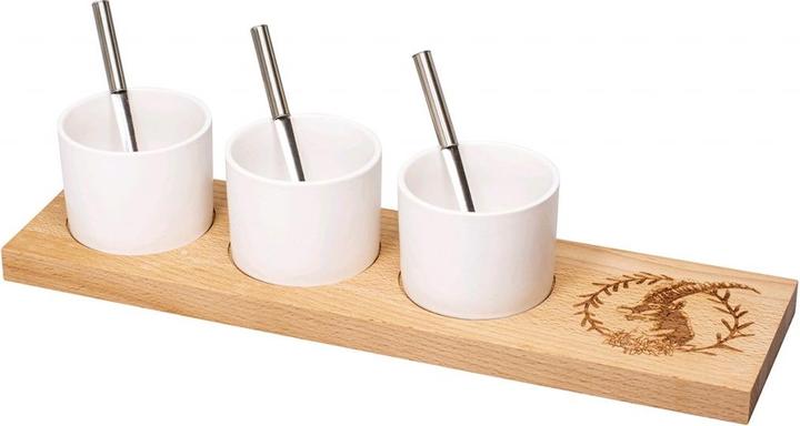 Actual product image Kadastar ApéroSet Steinbock Kranzklein, Buche, 40 x 11 x 2 cm