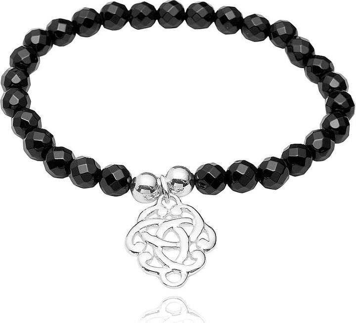 Immagine prodotto Leyda Bracciale in onice con ciondolo nodo eterno in argento (Argento 925, Pietra colorata)