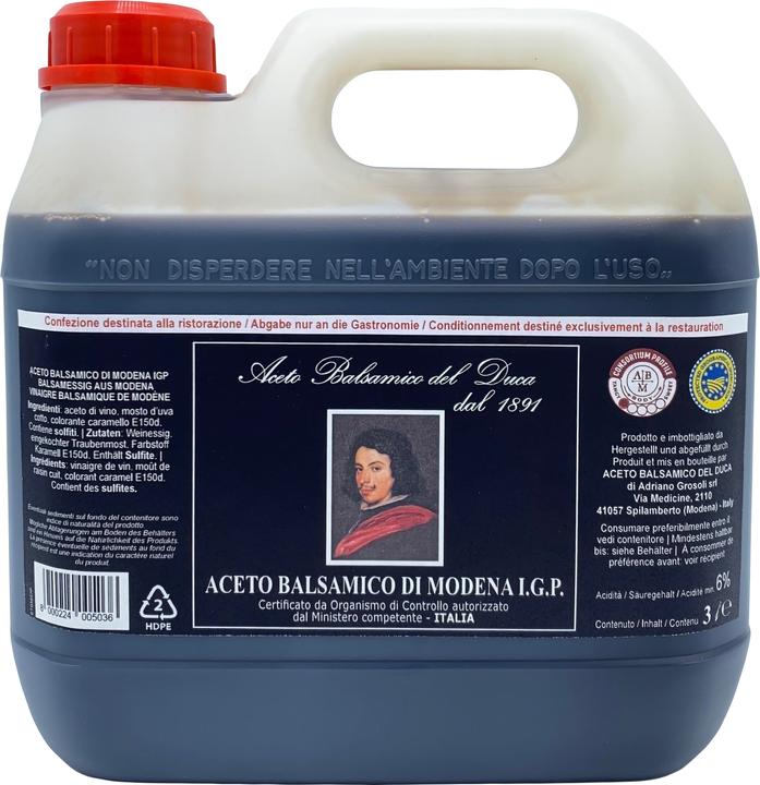 Actual product image Del Duca Aceto Balsamico di Modena white cap (3000 ml)