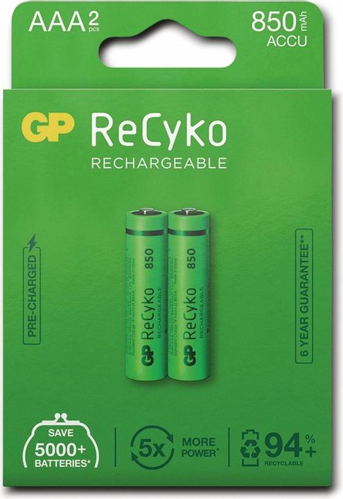 Produktbild GP Batteries ReCyko (2 Stk., AAA, 850 mAh)