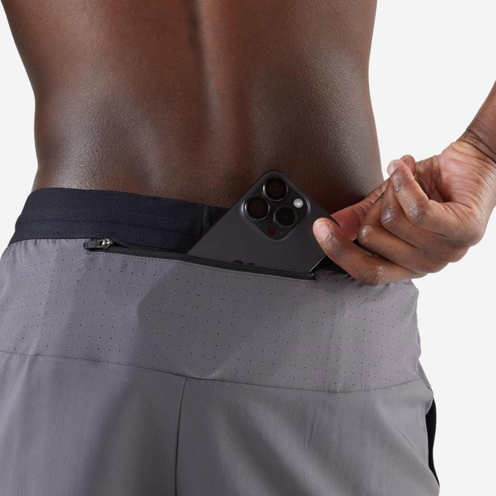 Actual product image Kalenji Short de running respirant Homme - KIPRUN Run 500 Dry Gris (L)