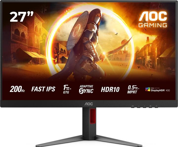 Actual product image AOC 68,6cm (27") 27G4X 16:09 2xHDMI+DP IPS black/red (1920 x 1080 pixels, 27")