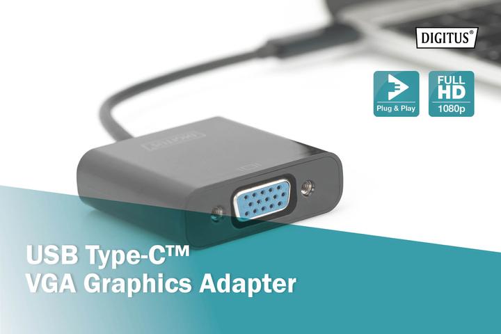 Immagine prodotto Digitus Da USB a VGA (USB-C, 4.50 cm)