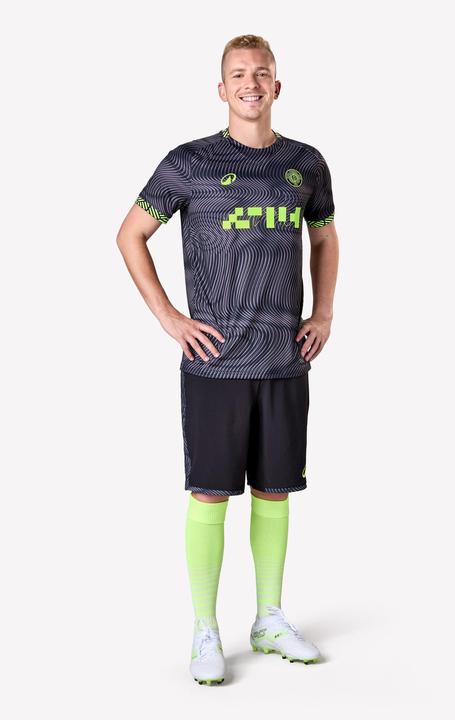 Image du produit Kipsta Maillot de football adulte viralto ii manches courtes wavy noir, & jaune fluo (XXL)