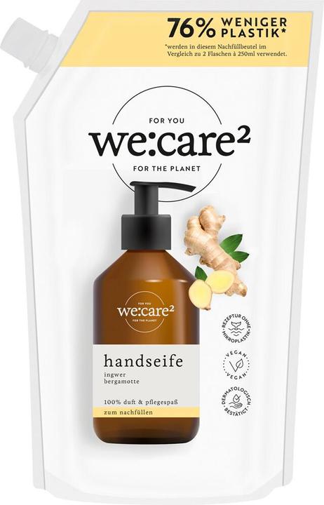 we:care2 Nachfüllbeutel Handseife (Flüssigseife, Handseife Nachfüllpackung, 500 ml)