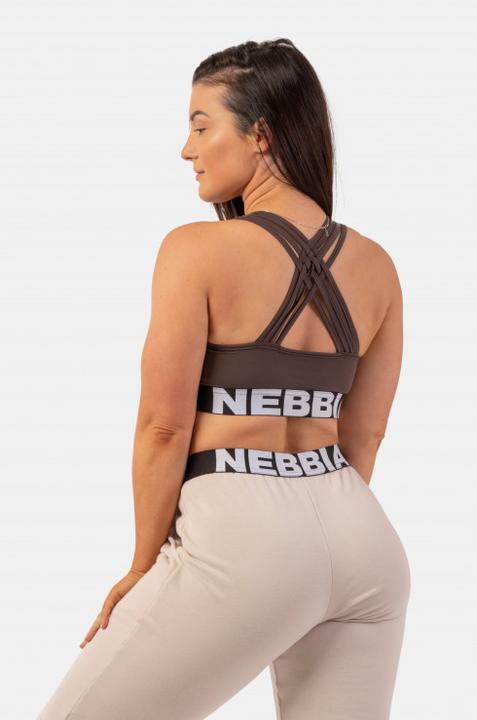 Actual product image Nebbia Medium Impact Cross Back Sports Bra 410 brown (M, S/M)