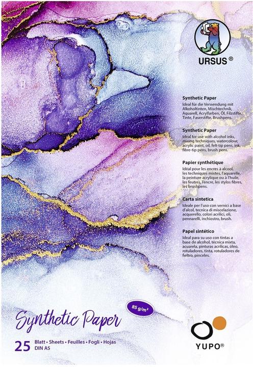 Ursus Tampone da pittura Yupo sintetico, A5, 25 fogli (A5)