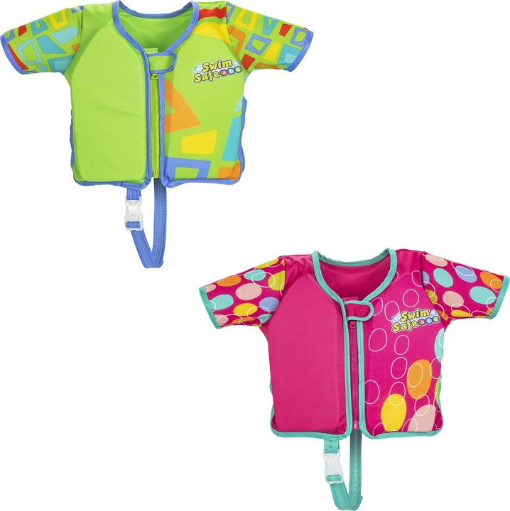 Bestway Swim Safe ABC Svømme Traeningsvest UPF 50+ w/aermer, Skum 11-30 kg Grøn (One size, 11 - 30 kg)