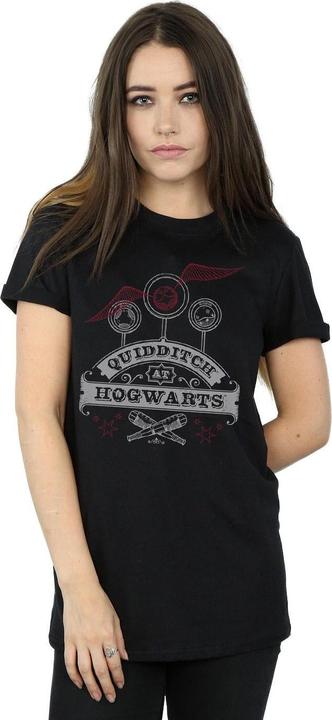 Image du produit - T-shirt QUIDDITCH AT HOGWARTS BOYFRIEND FIT - Femme (L)