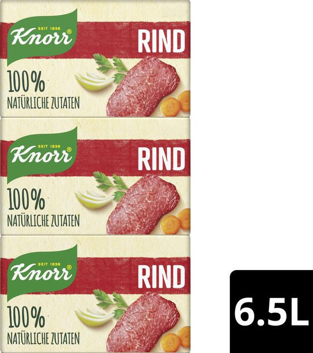 Actual product image Knorr 100% Natural Beef Bouillon Cubes Rod Bouillon from Onions, Carrots and Spices for Soups (6500 ml)