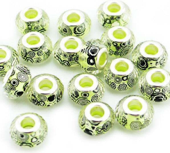 Actual product image Hermex Bead silver plated 925 - Silvery lemon Green (Plexiglass, Metal alloy)