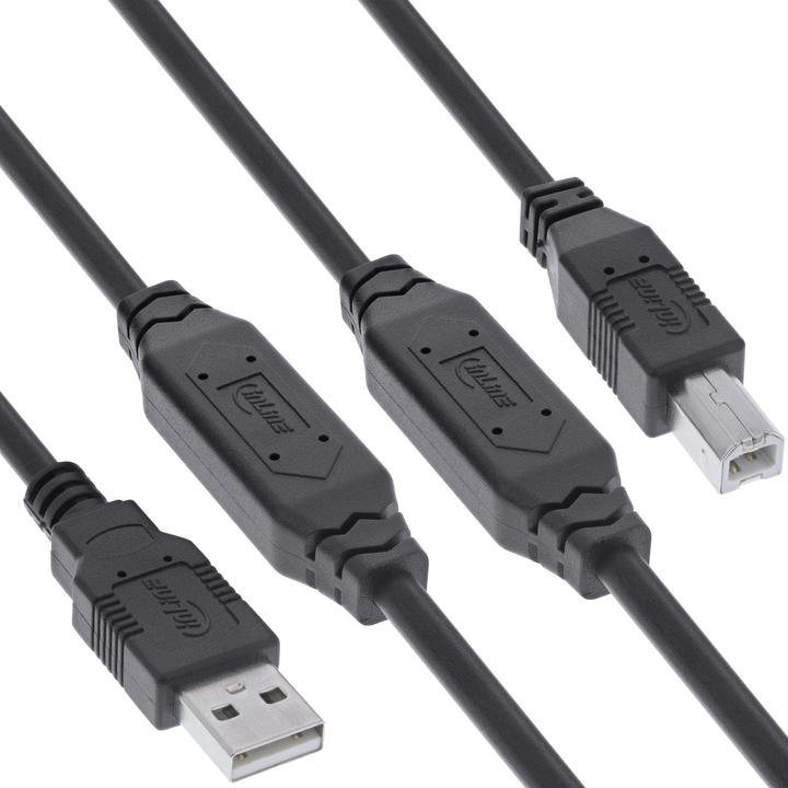 Produktbild InLine USB 2.0 Aktiv-Kabel, USB-A Stecker zu USB-B Stecker, 25m (25 m, USB 2.0)