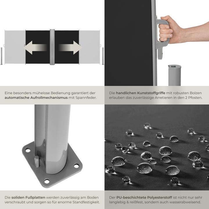 Produktbild tectake Doppel Seitenmarkise (1 m)