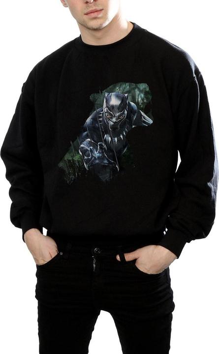 Immagine prodotto Felpa in cotone con silhouette selvaggia di Black Panther (M)