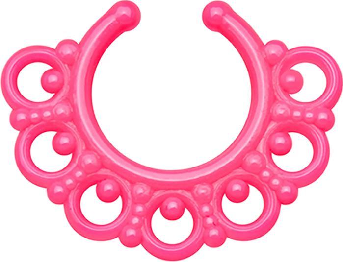 Produktbild Star Piercing Fake Septum Tribal mit Kugeln pink