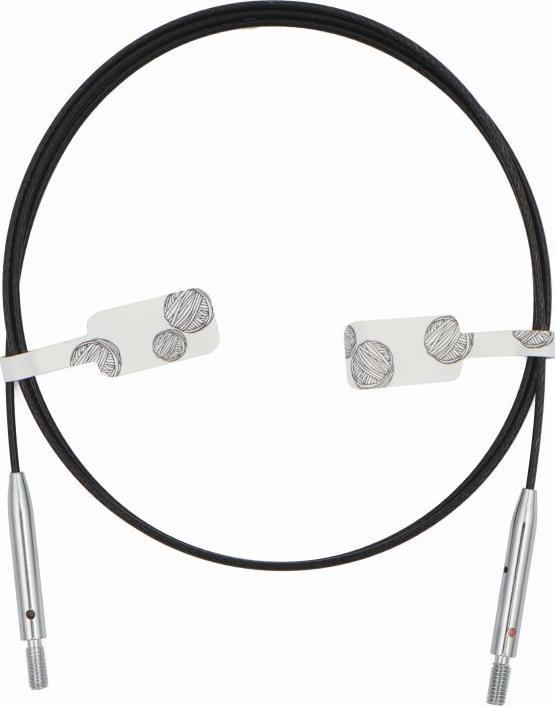 Image du produit Knitpro Seil für Nadelspitzen Thin & Flex Seil Swivel schwarz drehbar 76 cm ergibt 100 cm