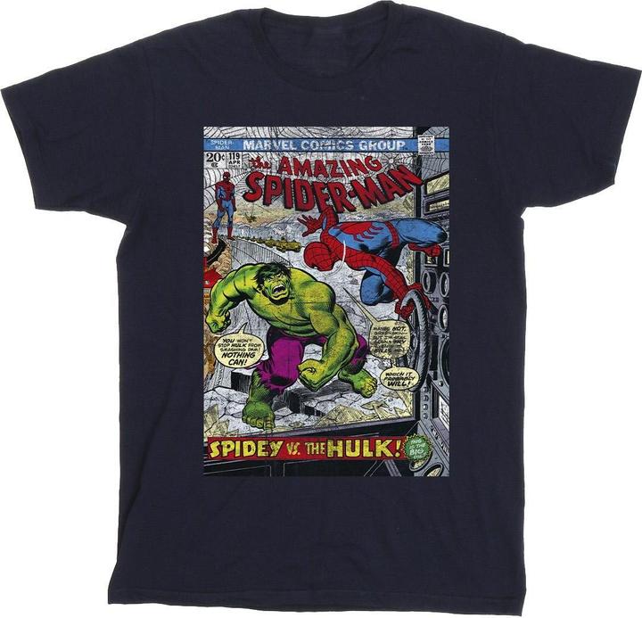 Actual product image Mens Spider-Man VS Hulk Cover T-Shirt (M)