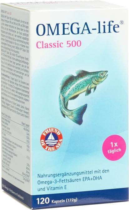Actual product image Omega-Life Classic 500 capsules (120 Piece, Capsules, 172 g)