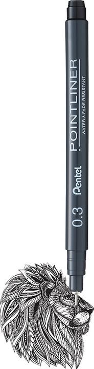 Image du produit Pentel PentelArts Fineliner permanent Pointliner, noir, 0,1 mm (Noir, 1 x)