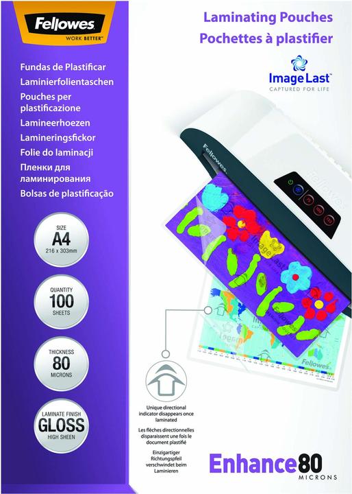 Immagine prodotto Fellowes Potenziare 80 (A4, 100 Pezzo/i, 80 µm)