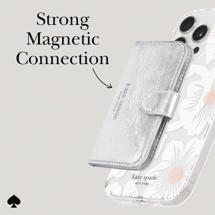 Actual product image Kate Spade Morgan MagSafe Wallet – Magnetische Geldbörse (Metallic Silver)