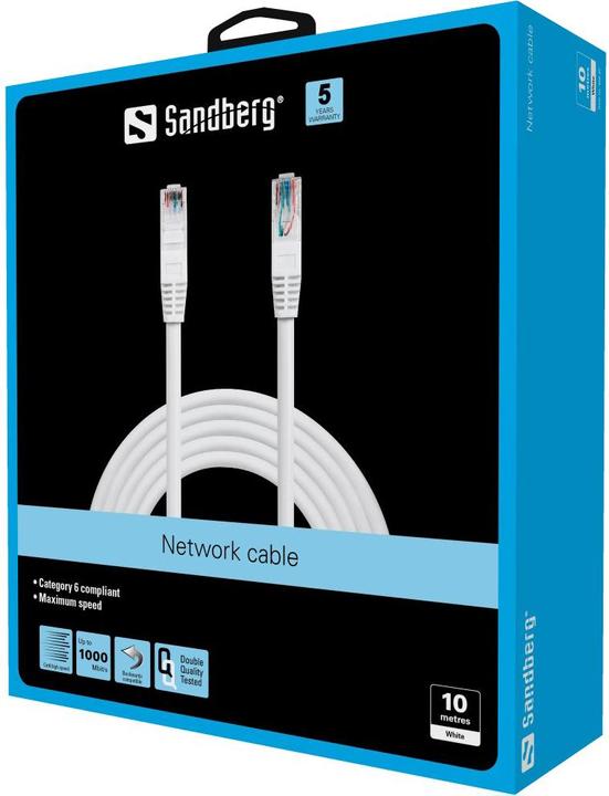 Immagine prodotto Sandberg Cavo di rete UTP Cat6 10 m (U/UTP, CAT6, 10 m)