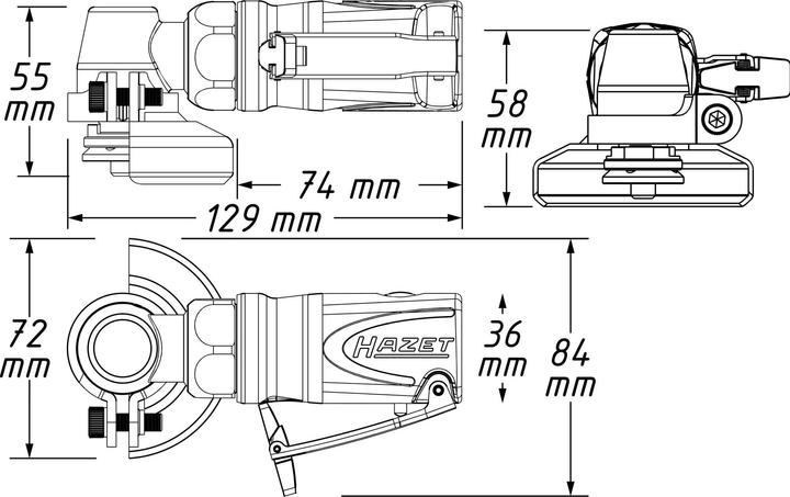 Produktbild HAZET Mini Winkelschleifer 9033M-7 (59 mm)