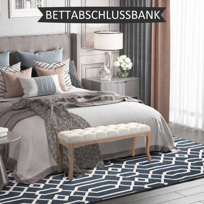 Produktbild Swisshandel24 Polsterbank Sitzbank Truhenbank Schuhbank Vintage Bettbank Schlafzimmer Wohnzimmer Flur Gummiholz Le (110 cm)