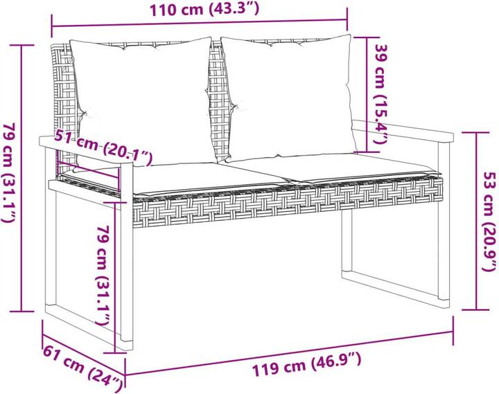 Actual product image VidaXL 10-piece garden lounge set with cushions