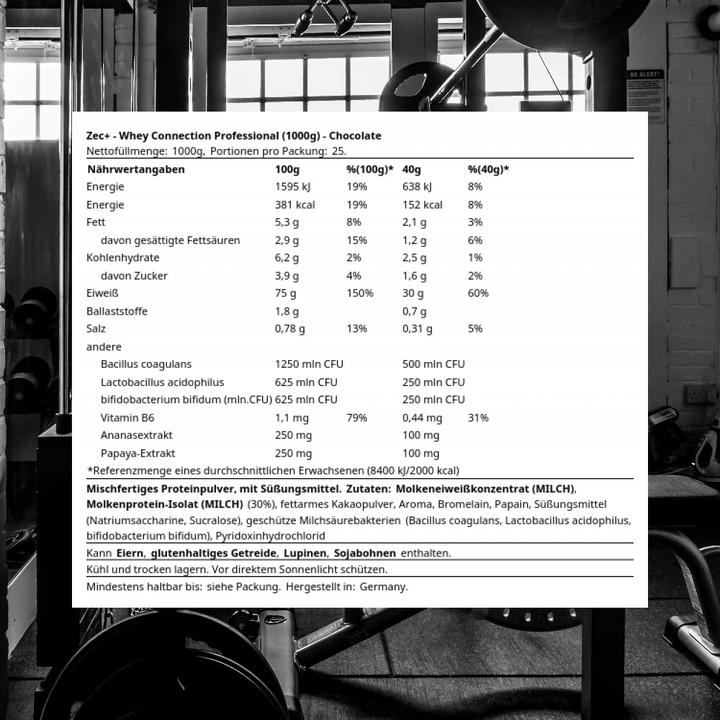 Image du produit Zec+ Nutrition Whey Connection Professional (Chocolat, 1 pcs, 1000 g)