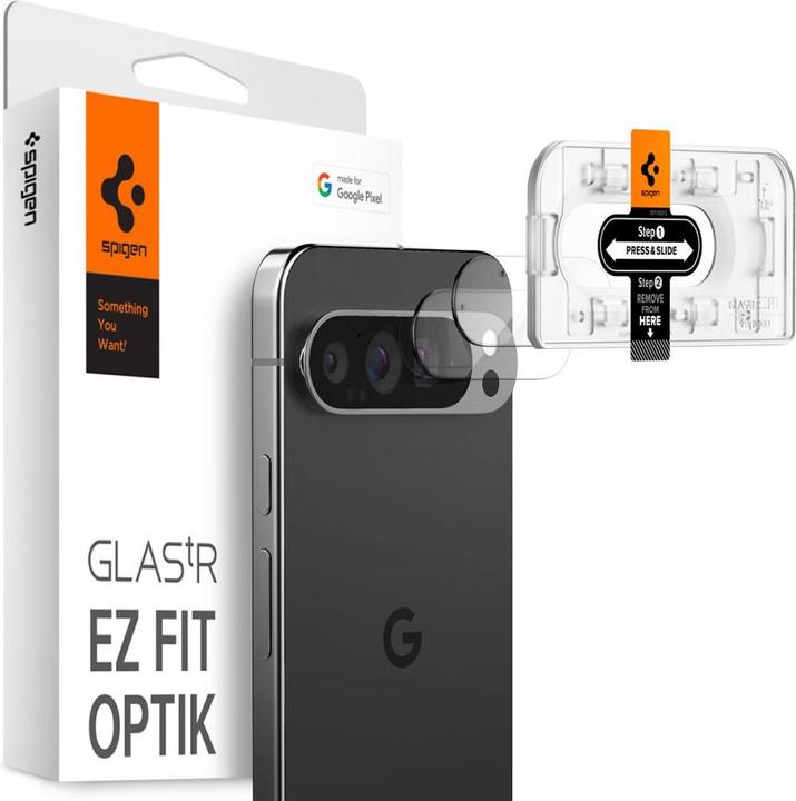 Spigen Proteggi fotocamera in vetro temperato EZ Fit Google Pixel 9 Pro 2-Pack (2 Pezzo/i, Google Pixel 9 Pro)