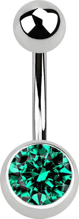 Produktbild Star Piercing Banane silber mit Kugel und Kugel Kristall türkis (Chirurgenstahl 316L, ohne Messing)